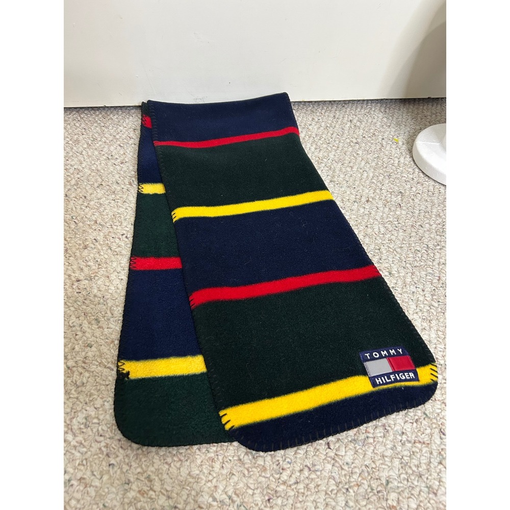 Tommy Hilfiger Mens Striped Scarf Winter Warm‎ Blue Green Red Yellow